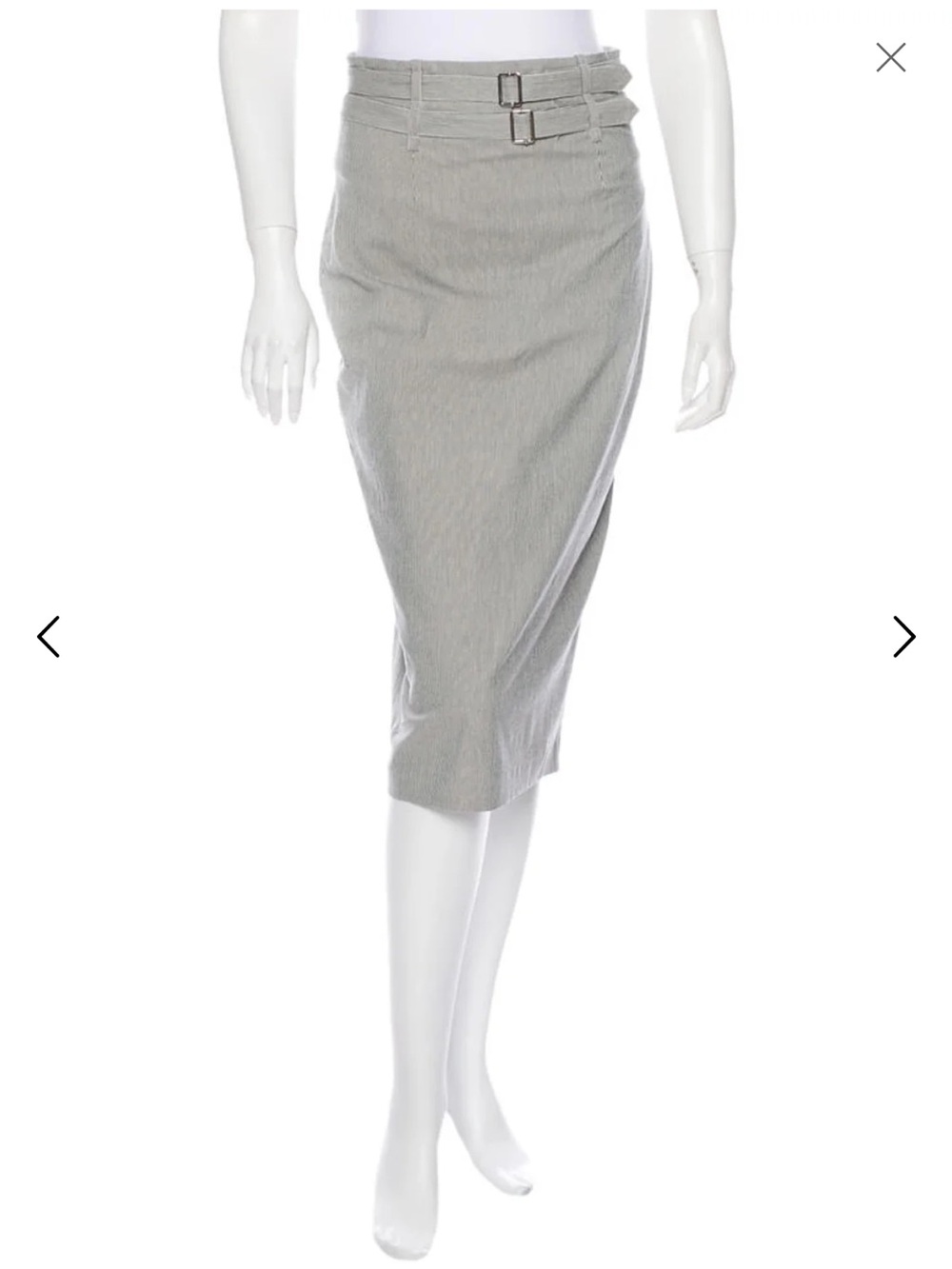 Robert Rodriguez Pinstripe Belted Skirt Size 6